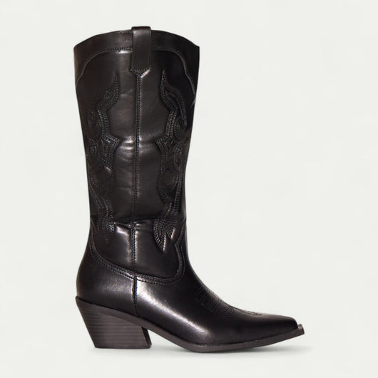 Western Calf High Pointed Toe Boots for Women