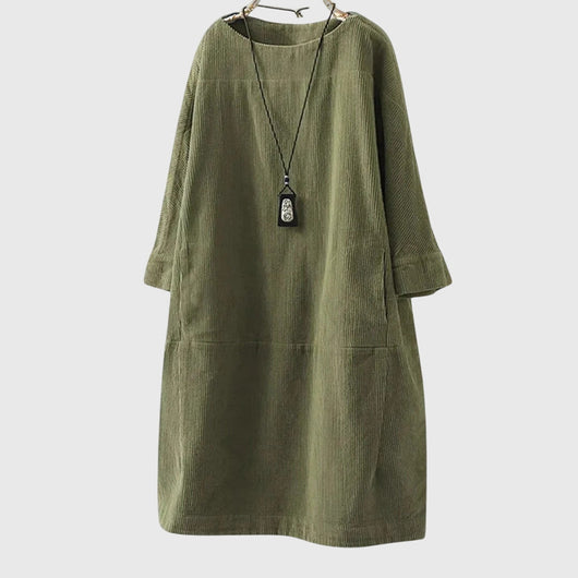 Clara | Relaxed Corduroy Midi Dress